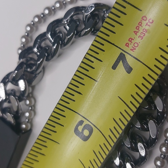 Simply Vera Simulated Pearl & Crystal Elongated Star Double Strand Necklace - Picture 15 of 17